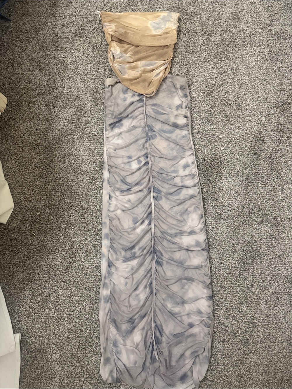 Zara Tie Dye Mesh Maxi Skirt Set